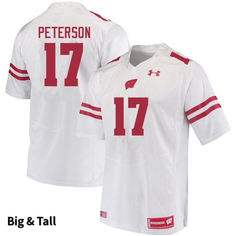 Wisconsin Badgers Men's #17 Darryl Peterson NCAA Under Armour Authentic White Big & Tall College Stitched Football Jersey HF40T06HW